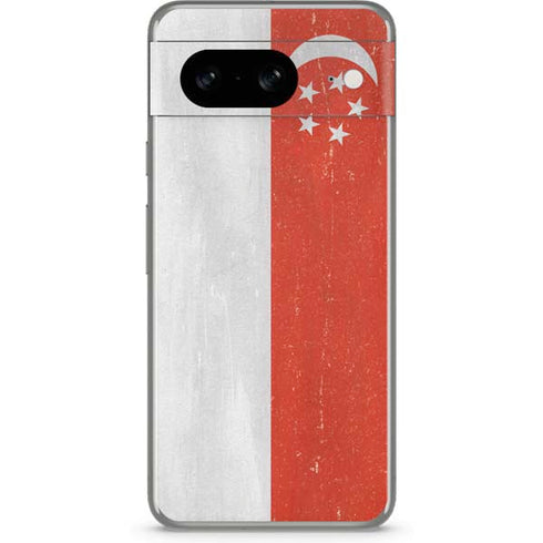 Singapore Flag Distressed Google Pixel 8 Skin